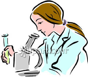 Test Tube Looking Under A Microscope Royalty Free Clipart Picture