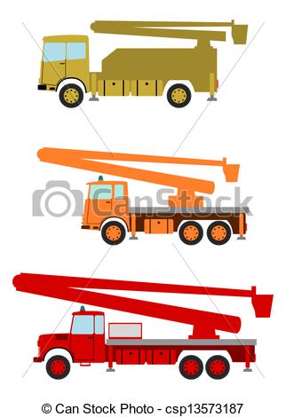 Vector Of Bucket Truck   Bucket Trucks Set On A White Background    