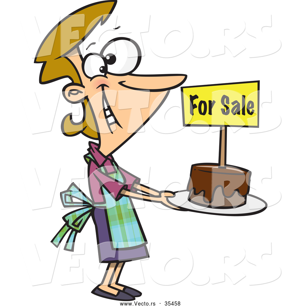 Woman Baking Clipart Vector Of A Happy Cartoon Woman Selling Chocolate