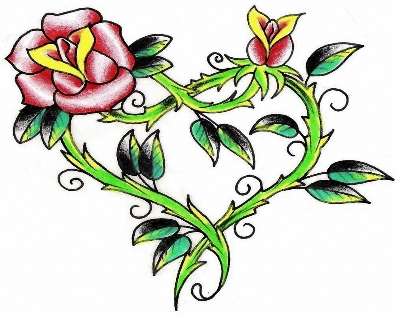 10 Heart Flower Tattoo Free Cliparts That You Can Download To You
