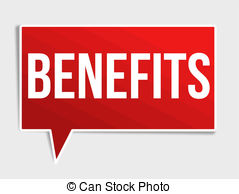 Benefits Red Speech Bubble   Benefits Red 3d Realistic Paper