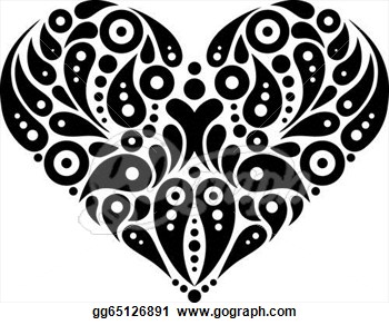 Clipart   Decorative Heart Tattoo   Stock Illustration Gg65126891