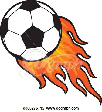 Clipart   Football Ball  Soccer  In Fire  Stock Illustration