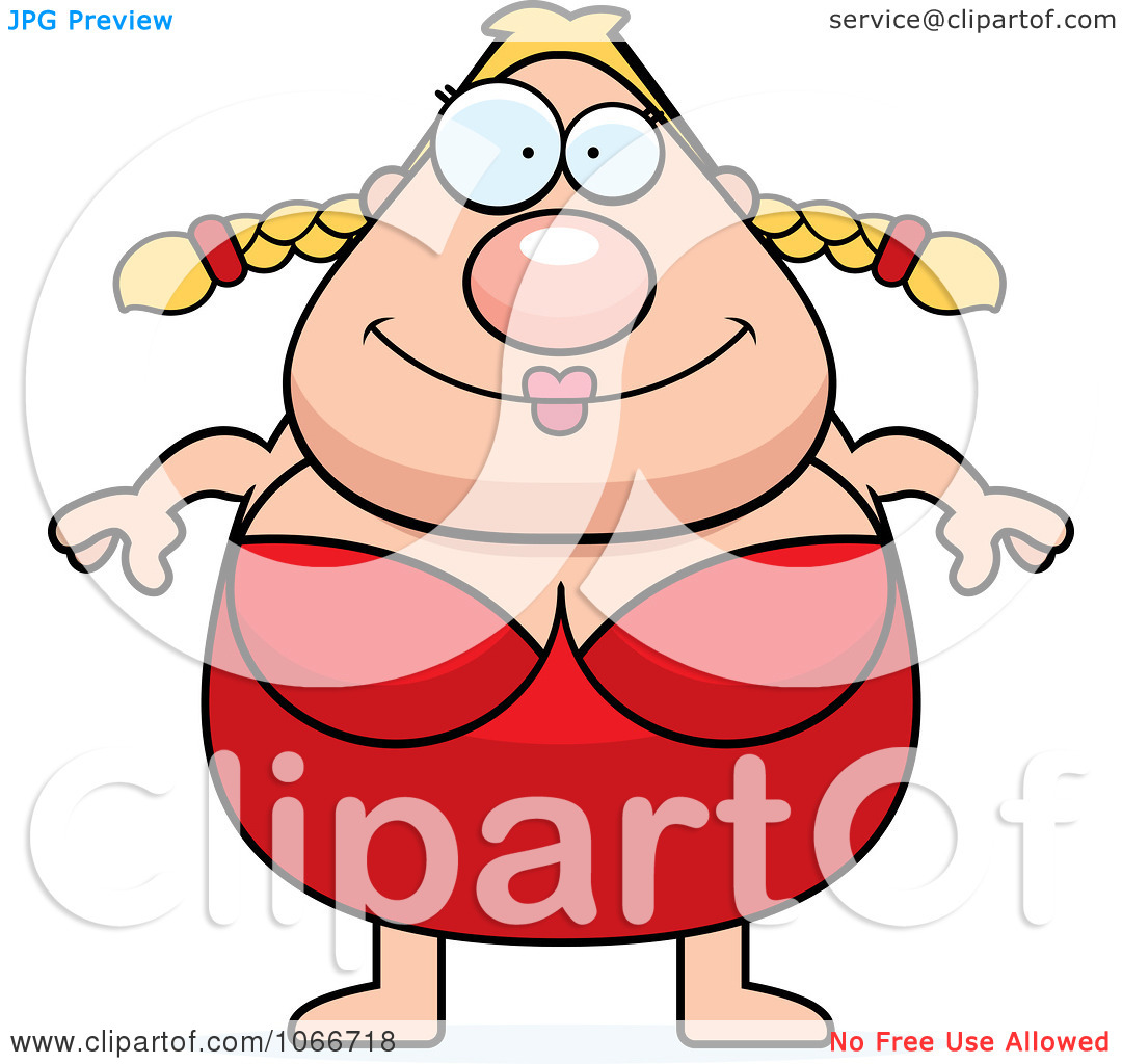 Clipart Pudgy Female Swimmer   Royalty Free Vector Illustration By