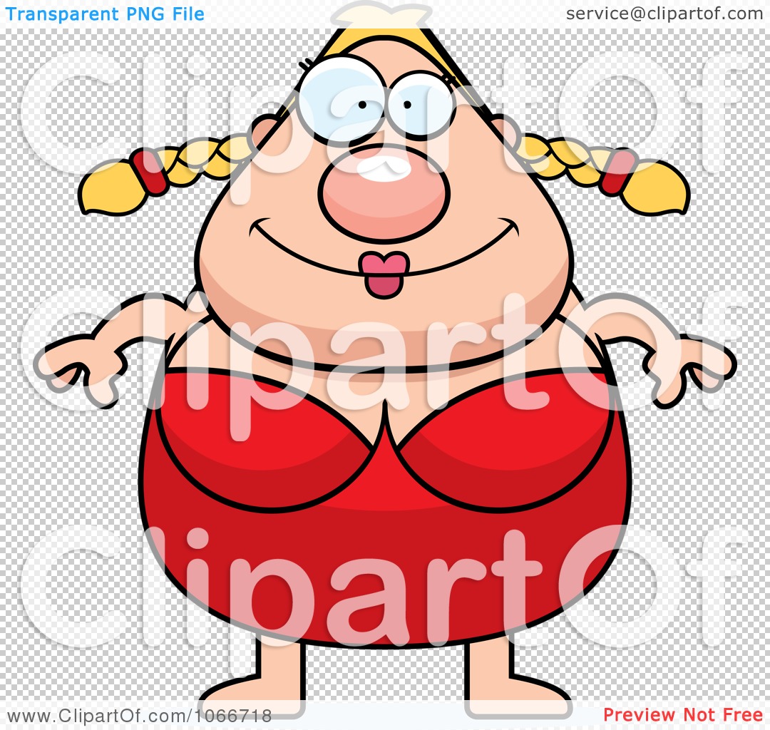 Clipart Pudgy Female Swimmer   Royalty Free Vector Illustration By