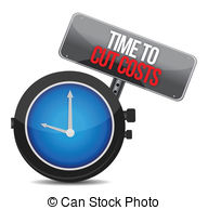 Clock With Words Time To Cut Costs Illustration Design