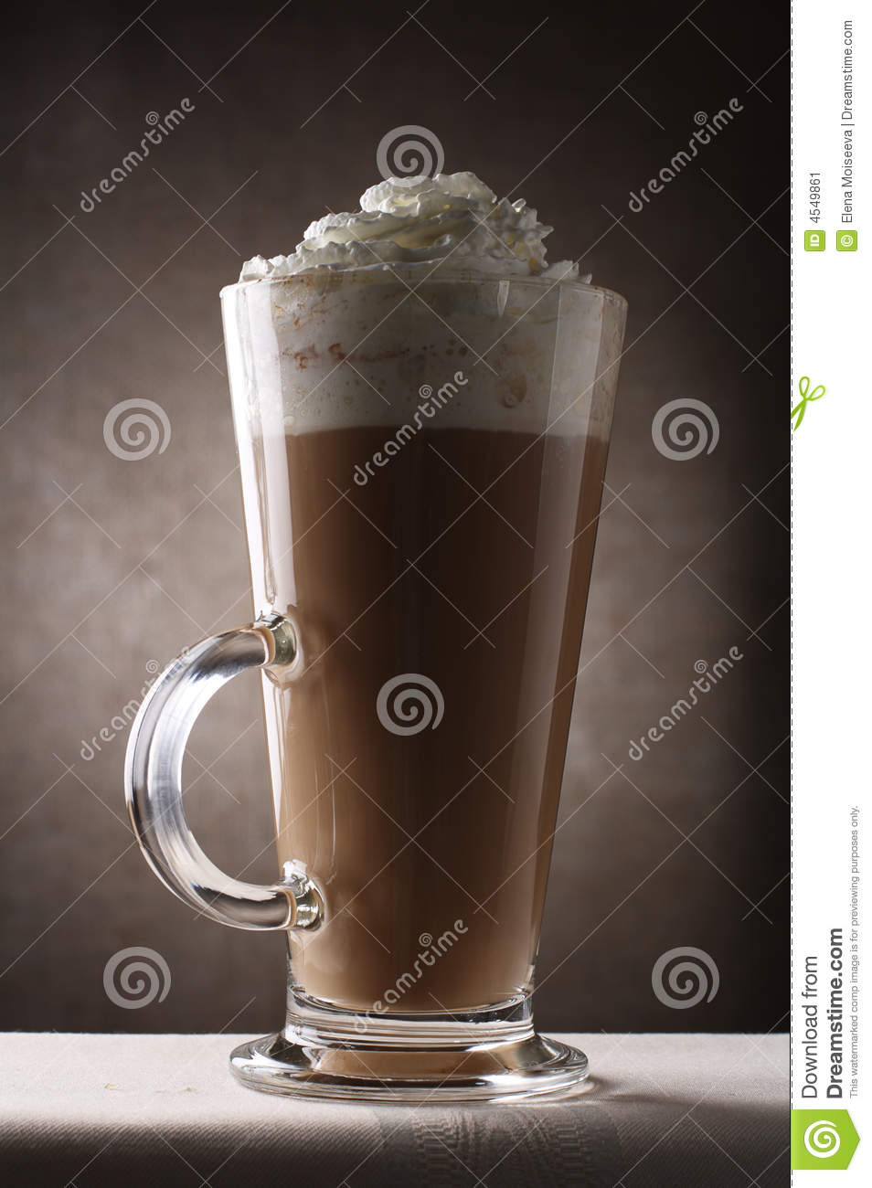 Coffee Latte In Tall Glass Rustic Background Stock Image   Image