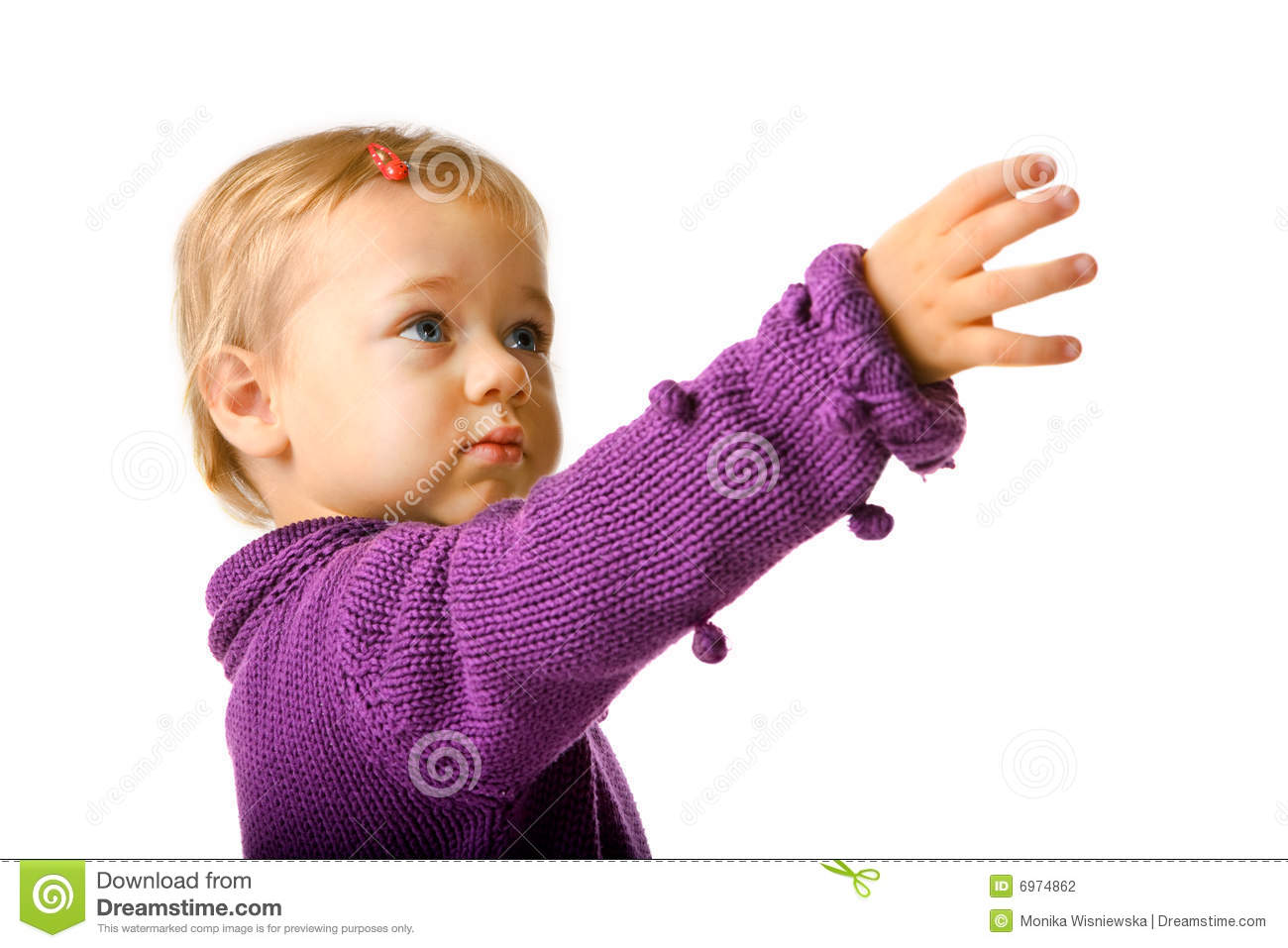 Cute Baby Girl Reaching For Something Stock Photography   Image