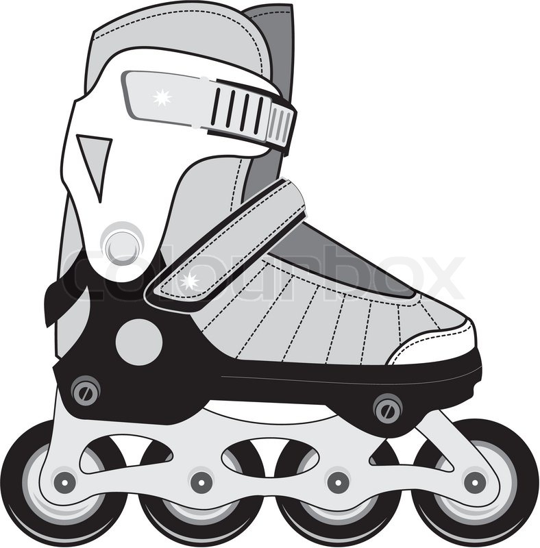 Extreme Sports Roller Skates   Isoliert Vektor Illustration   Schwarz
