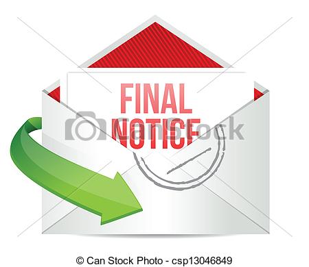 Final Notice Envelope Mail Correspondence Illustration Design Over