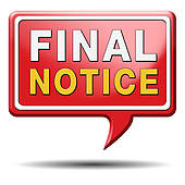 Final Notice Sign   Clipart Graphic