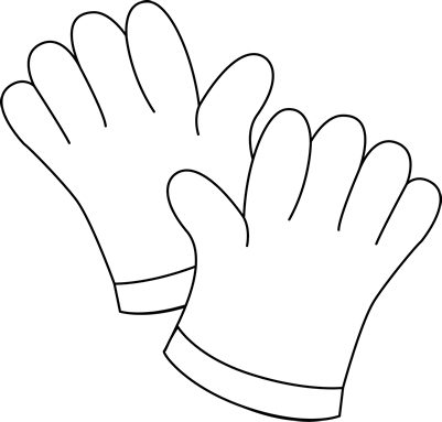 Gardening Gloves Clip Art   Black And White Gardening Gloves Image