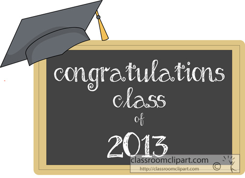 Graduation   Congratulations Class Cap 2013   Classroom Clipart