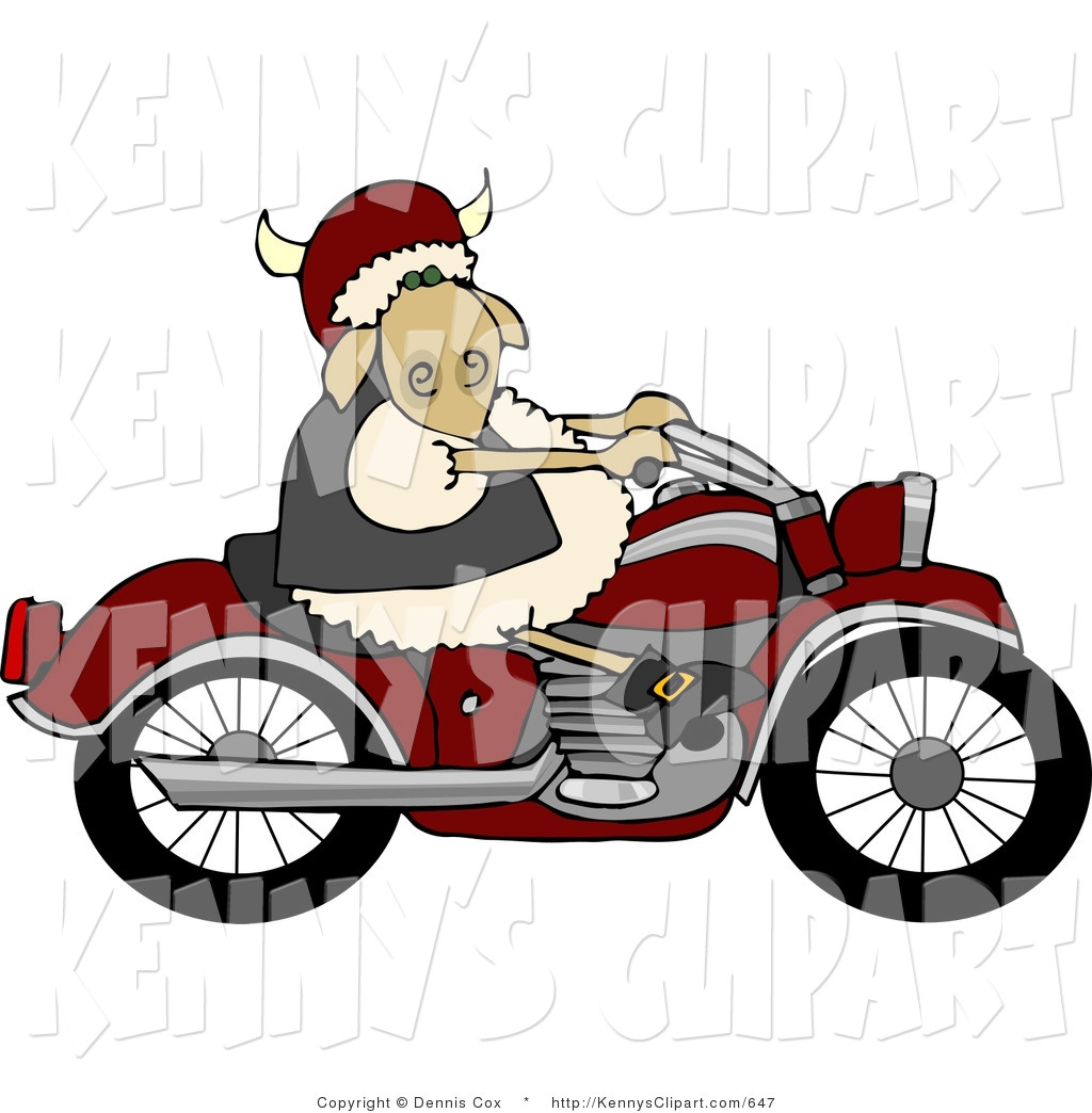 Larger Preview  Clip Art Of An Anthropomorphic Rebel Sheep Riding A