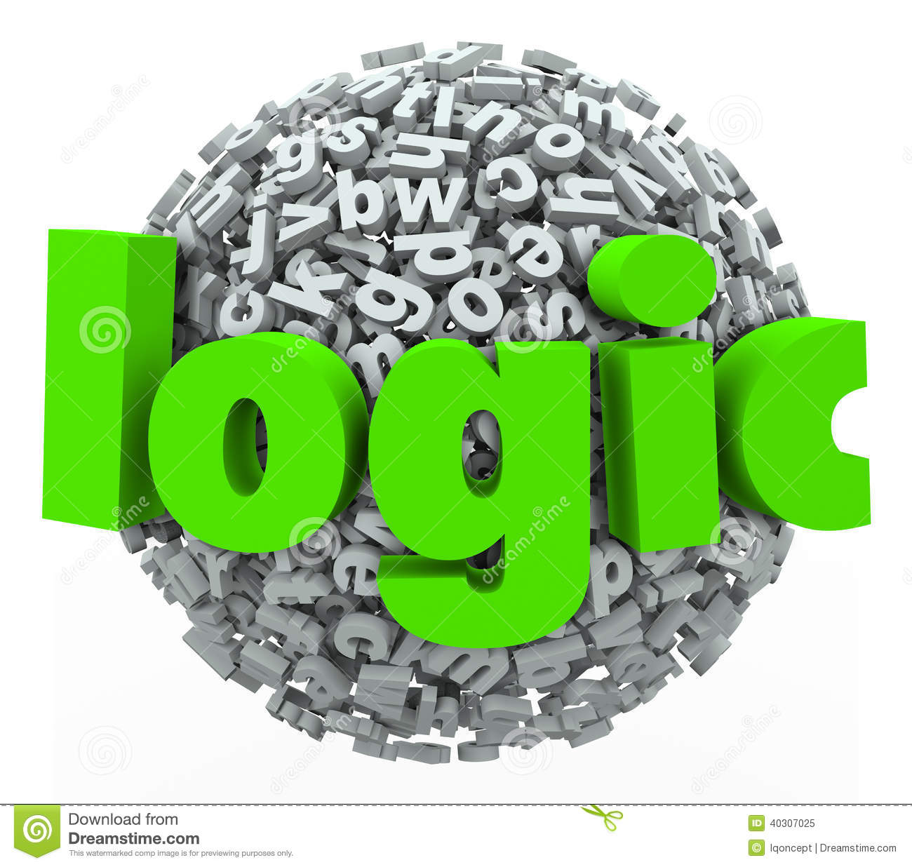Logic 3d Word On A Ball Or Sphere Of Letters To Illustrate Reason And