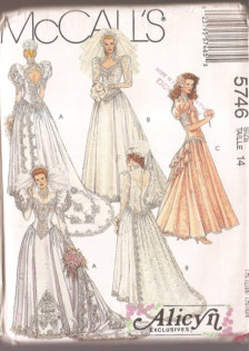 Mccalls 5746 Wedding Dress Pattern Bride Gown Misses Sizes 8 14 Or 10