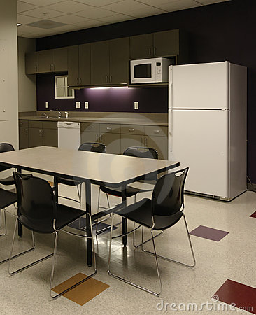 Office Break Room Cafe   Employee Kitchen Space Stock Images   Image