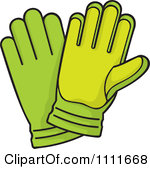 Pair Of Green Gardening Gloves