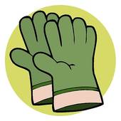 Pair Of Green Gardening Hand Gloves   Royalty Free Clip Art