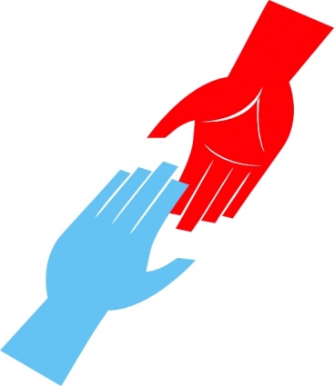 Red Blue Hand Out Help Finger Hands Care Together Rescue Touch Feel
