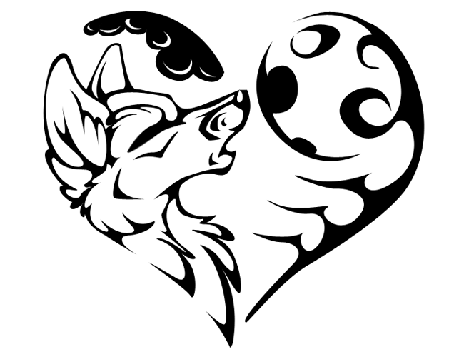 Tribal Wolf Amp Moon Heart Tattoo Tabatha   Free Download Tattoo