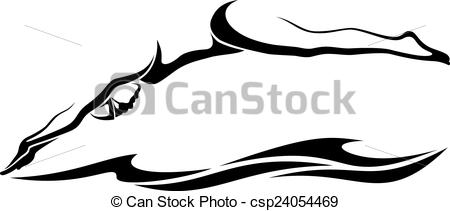 Vector Of Female Swimmer Diving Into Water   Illustration Of A Female