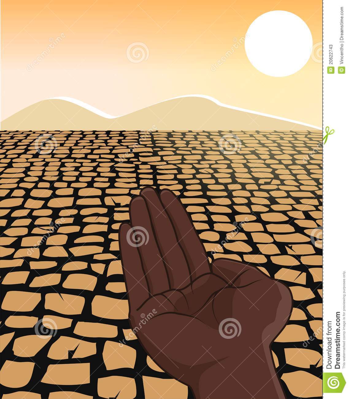 Africa Drought Famine Refugee Concept Illustration Stock Photos