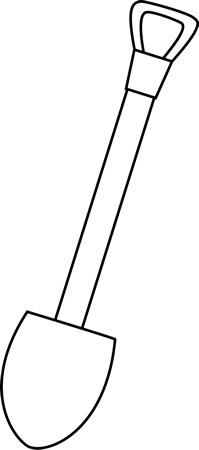 And White Shovel Clip Art Image   Black And White Outline Of A Shovel