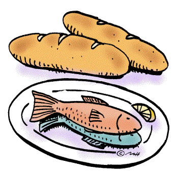 Bread And Fish  In Color    Clip Art Gallery