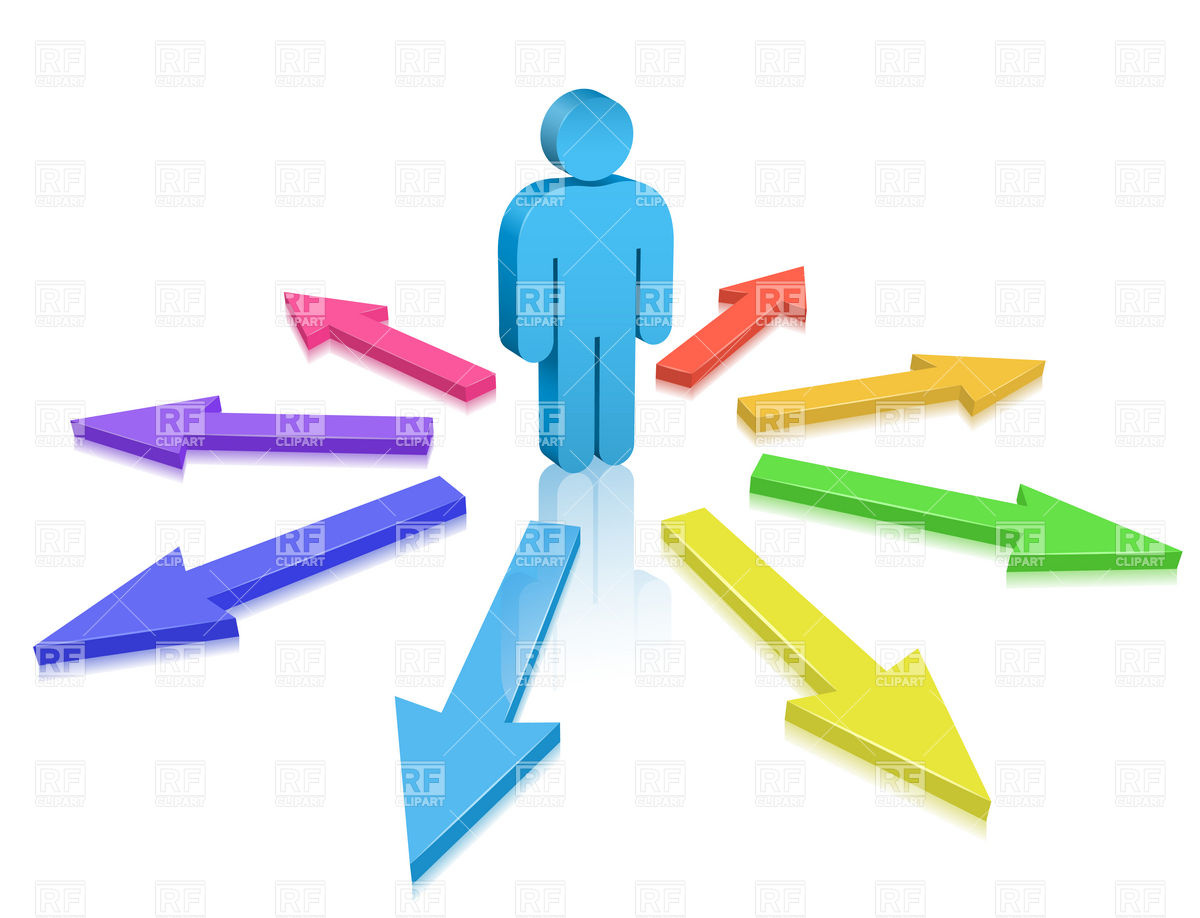 Choice  Man And Colored Arrows  Download Royalty Free Vector Clipart