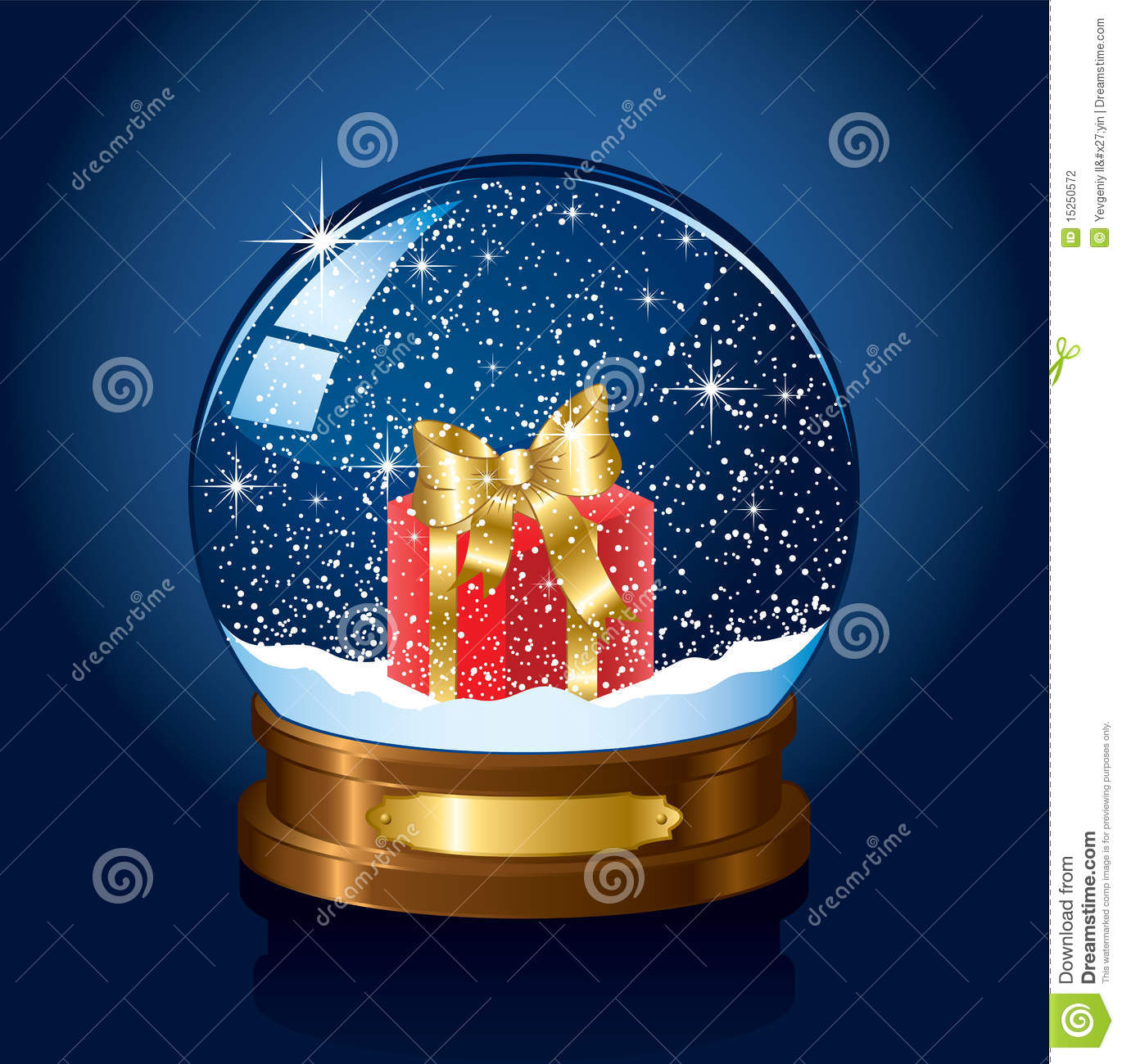 Christmas Snow Globe With The Falling Snow Illustration