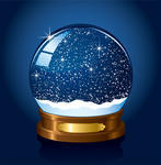 Christmas Snow Globe With The Falling Snow Illustration Snowman In