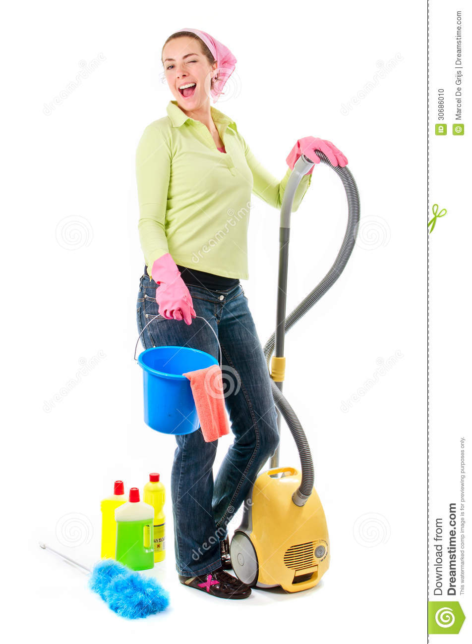 Cleaning Lady Or House Wife Cleaning The House