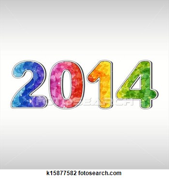 Clip Art   Colorful New Year 2014  Fotosearch   Search Clipart