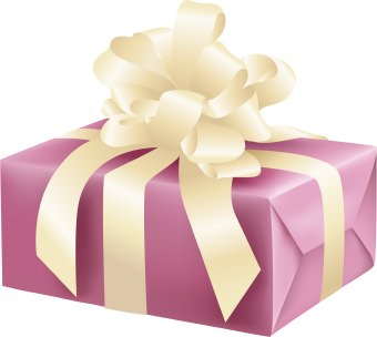 Clip Art Of An Elegantly Wrapped Birthday Gift