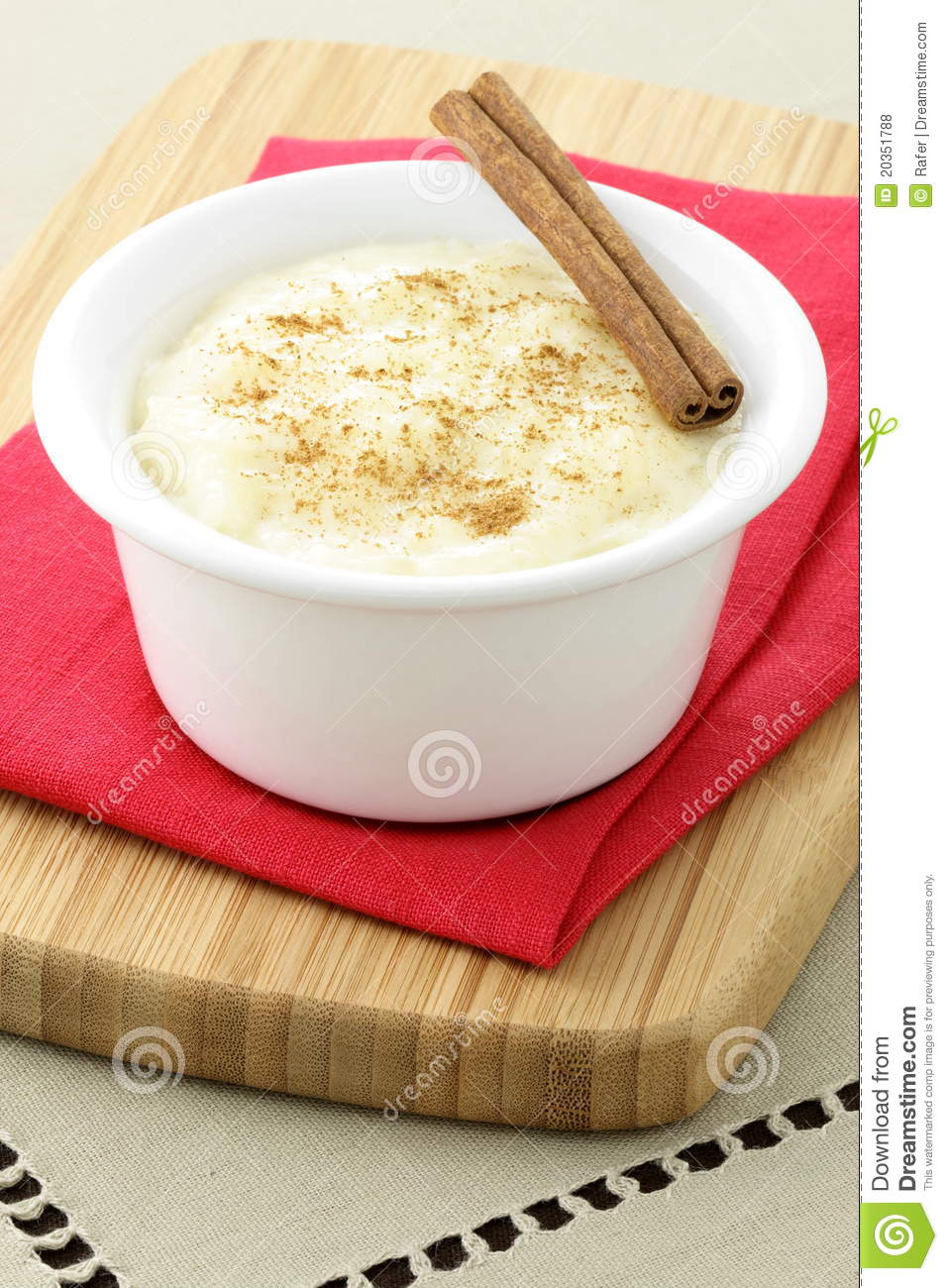 Delicious Rice Pudding With Cinnamon Raisins Or Brown Sugar On Top