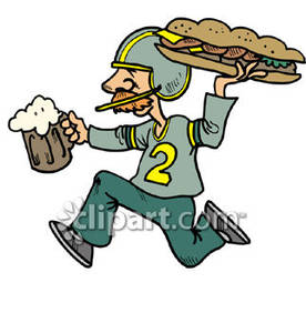 Football Fan Running To Watch The Game   Royalty Free Clipart Picture