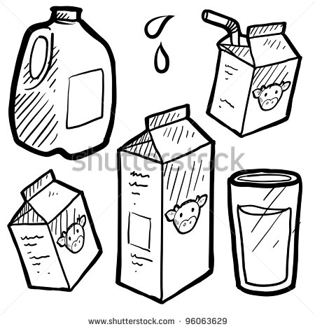 Milk Gallon Jug Clipart Doodle Style Milk And Juice