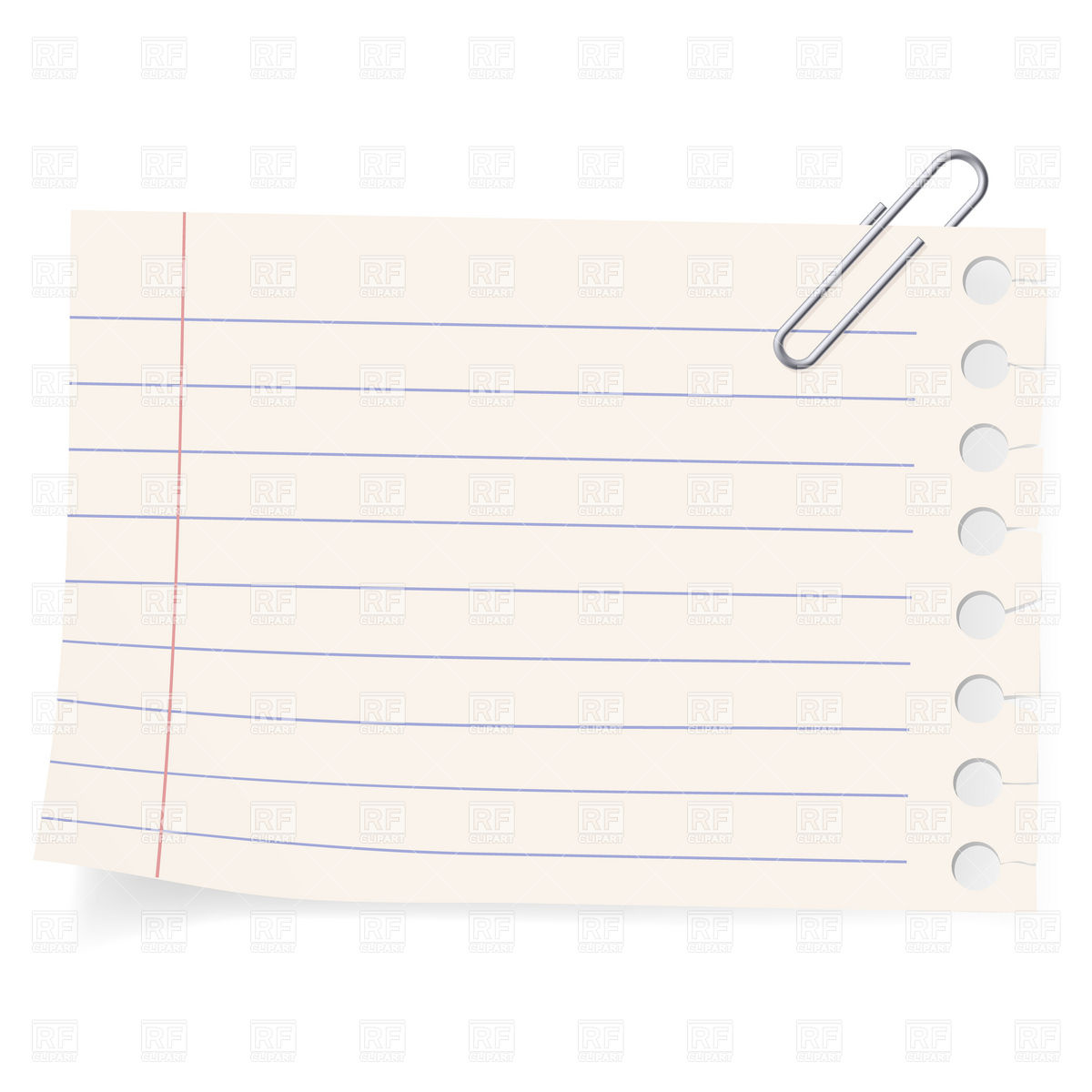 Notebook Paper Sheet And Paperclip 8289 Backgrounds Textures