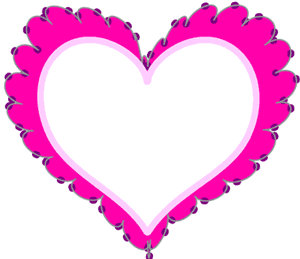Pink Ruffle Trim Heart Clip Art