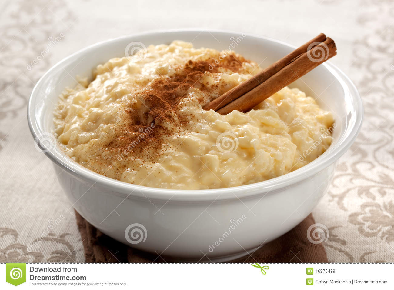 Rice Pudding With Cinnamon A Simple Nutritious Dessert Made From Rice