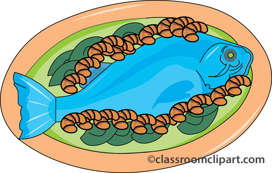 Seafood Clipart   Large Fish On Plate 14   Classroom Clipart