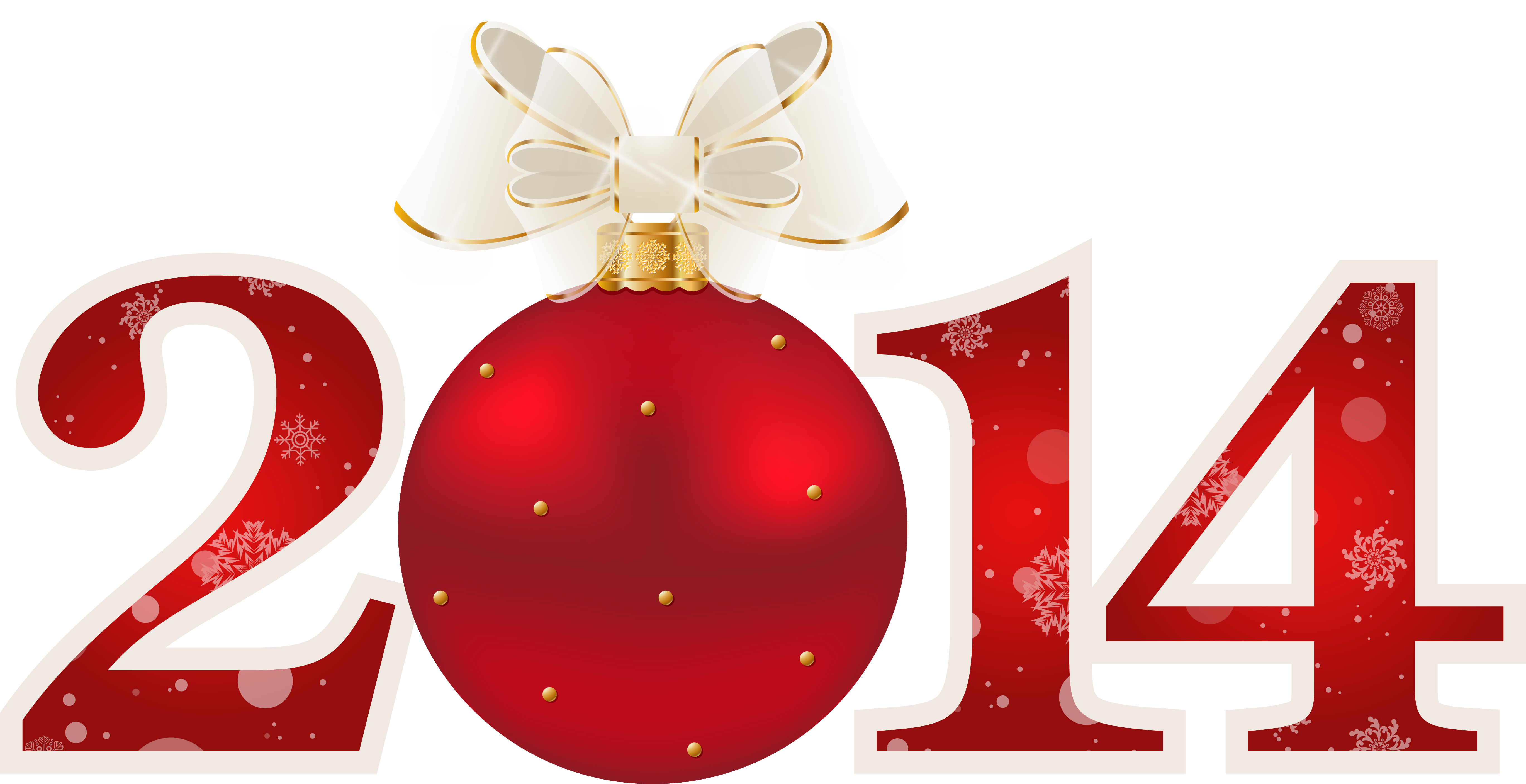 Transparent Red 2014 With Christmas Ball Png Clipart Png