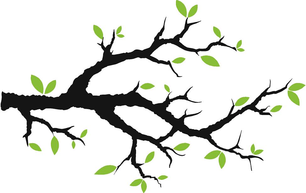 Tree Branch With Leaves Vinyl Wall Decals   Trees   Branches Decals