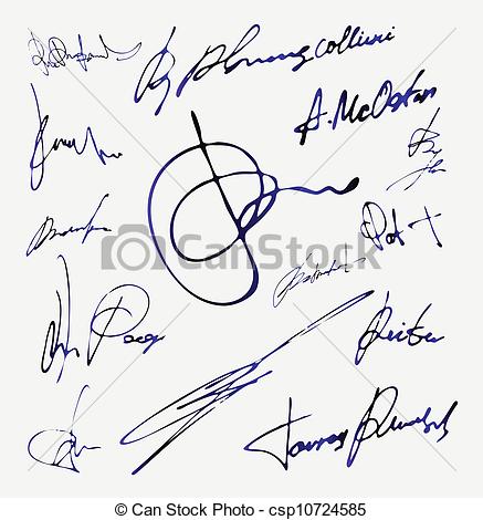 Vector   Signature Vector Autograph Name   Stock Illustration Royalty