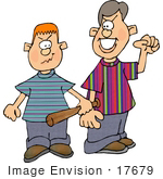 17679 Two Young Bully Boys Looking For Trouble Clipart