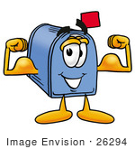 26294 Clip Art Graphic Of A Blue Snail Mailbox Cartoon Character    