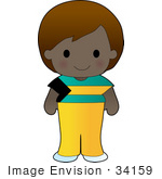 34159 Clip Art Graphic Of A Bahamian Girl Dressed In Cultural Bahamas    