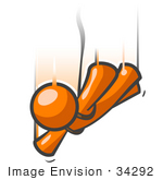 34292 Clip Art Graphic Of An Orange Guy Character Free Falling With    
