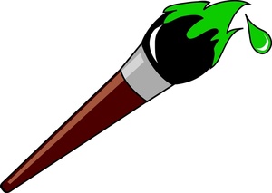 Art Clipart Image   Artists Paintbrush With Green Paint Dripping From    